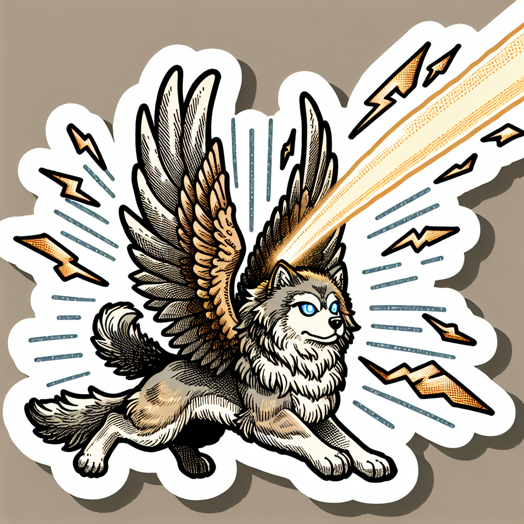 sticker-A cat or dog with supernatural abilities like flying or shooting beams-anime stickers-1733082309840